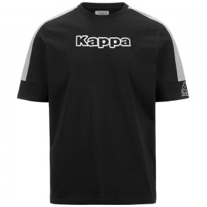 Men Kappa Logo Fagiom T-Shirt Black | 048576-UOQ