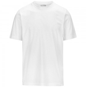 Men Kappa Logo Fanglo T-Shirt White | 917306-RJS