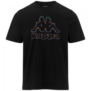 Men Kappa Logo Fario T-Shirt Black | 243605-CNK