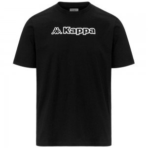 Men Kappa Logo Feddu T-Shirt Black | 908164-WJI