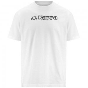 Men Kappa Logo Feddu T-Shirt White | 430795-VPO