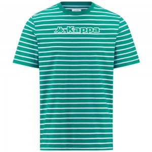 Men Kappa Logo Feric T-Shirt Green | 645238-JHR