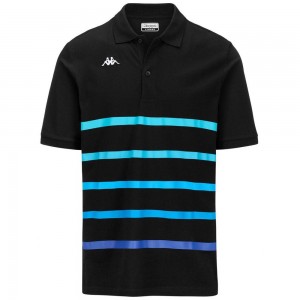 Men Kappa Logo Feystripe Polo Shirt Black | 471506-OPU