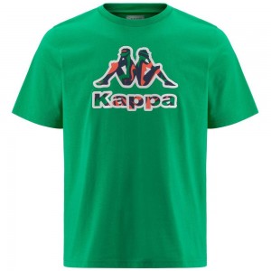 Men Kappa Logo Fioro T-Shirt Green | 307521-AVU