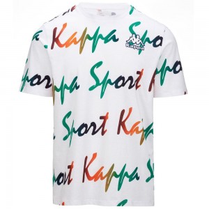 Men Kappa Logo Fogro T-Shirt White | 369514-JDX