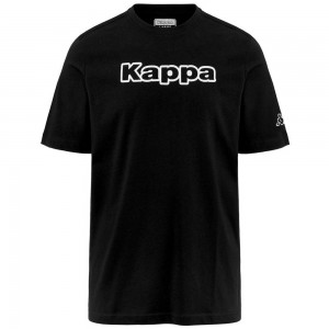 Men Kappa Logo Fromen T-Shirt Black | 605978-KNR