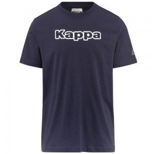 Men Kappa Logo Fromen T-Shirt Navy | 829341-MRC