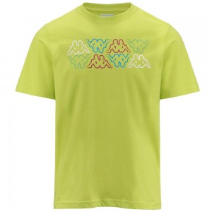 Men Kappa Logo Fuiamo T-Shirt Yellow | 039754-LQP