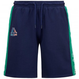 Men Kappa Logo Fulto Shorts Navy | 364921-WNY