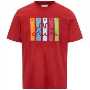 Men Kappa Logo Funior T-Shirt Red | 752846-JCL