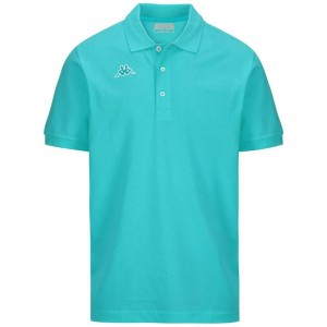 Men Kappa Logo Holiver Mss Polo Shirt Turquoise | 891350-QLX