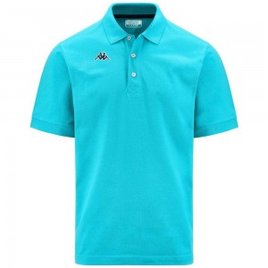 Men Kappa Logo Holiver Mss Polo Shirt Turquoise | 146925-XOE