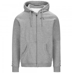 Men Kappa Logo Jack Slim Hoodie Grey | 729581-FGW