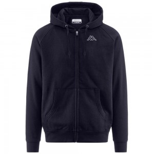 Men Kappa Logo Jack Slim Hoodie Navy | 517239-WTP