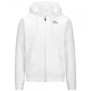 Men Kappa Logo Jack Slim Hoodie White | 468315-SLJ