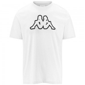 Men Kappa Logo Korpo Cromen T-Shirt White | 356894-TLJ