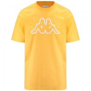 Men Kappa Logo Korpo Cromen T-Shirt Yellow | 698731-IBR