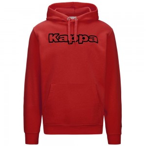 Men Kappa Logo Korpo Dafers Hoodie Red | 384720-ZRK