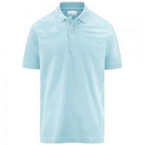 Men Kappa Logo Life Mss Polo Shirt Blue | 619405-QNZ