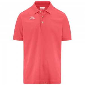 Men Kappa Logo Life Mss Polo Shirt Pink | 785490-QTO