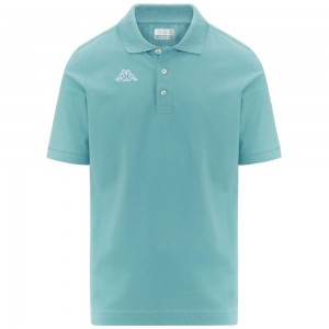 Men Kappa Logo Life Mss Polo Shirt Turquoise | 149205-DZN