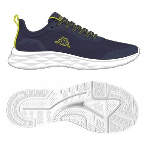 Men Kappa Logo Roockey Sneakers Navy | 732149-QKT