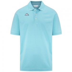 Men Kappa Logo Sharas Mss Polo Shirt Turquoise | 804963-VHT