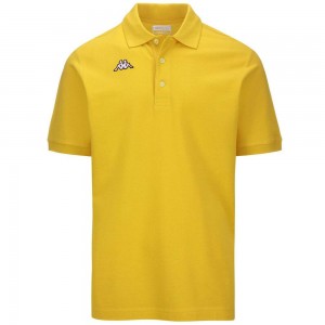 Men Kappa Logo Sharas Mss Polo Shirt Yellow | 502936-ODC