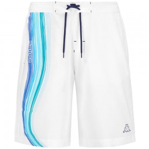 Men Kappa Logo Surf Swimwear White | 958340-GNL