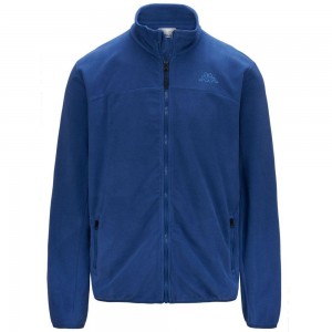 Men Kappa Logo Wind Jacket Blue | 582076-VEO