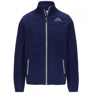 Men Kappa Logo Wind Jacket Navy | 465189-JPL