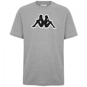 Men Kappa Logo Zobi T-Shirt Grey | 891065-YNL