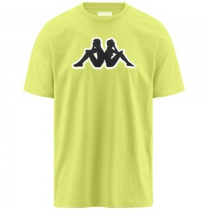 Men Kappa Logo Zobi T-Shirt Yellow | 480179-NLQ