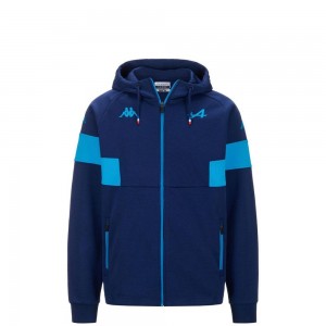 Men Kappa Supporter Adorfeo Alpine F1 Hoodie Blue | 740625-FEV