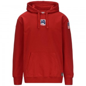 Men Kappa Utawi Usa Us Hoodie Red | 174928-BVM