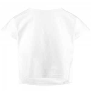 Women Kappa 222 Banda 10 Lavars T-Shirt White | 709685-QEM