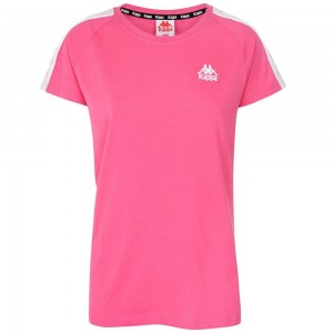 Women Kappa 222 Banda Apan T-Shirt Pink | 459836-UIS