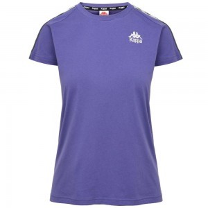 Women Kappa 222 Banda Apan T-Shirt Purple | 683042-FLZ