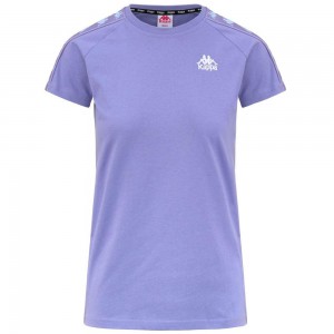 Women Kappa 222 Banda Apan T-Shirt Purple | 834612-BPI