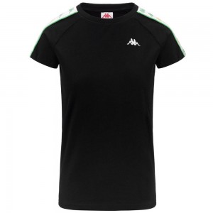 Women Kappa 222 Banda Apani T-Shirt Black | 798031-KHD