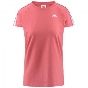 Women Kappa 222 Banda Apani T-Shirt Pink | 291075-VLG