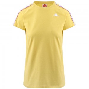 Women Kappa 222 Banda Apani T-Shirt Yellow | 704621-GHO