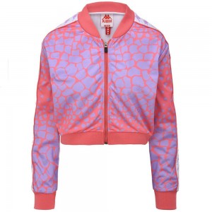 Women Kappa 222 Banda Asber Graphik Jacket Pink | 813945-BME