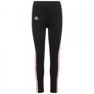 Women Kappa 222 Banda Atui 2 Pants Black | 514097-TKX