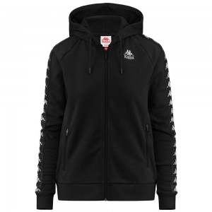 Women Kappa 222 Banda Balzi 2 Hoodie Black | 062794-ESX