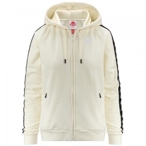 Women Kappa 222 Banda Balzi 2 Hoodie White | 098146-QRY