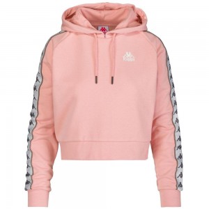 Women Kappa 222 Banda Fanas Hoodie Pink | 168394-DHC