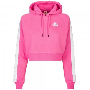 Women Kappa 222 Banda Fanas Hoodie Pink | 524803-YAB