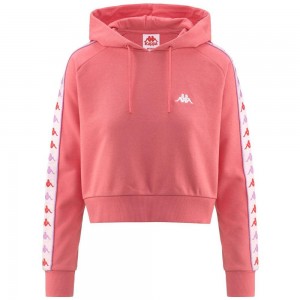 Women Kappa 222 Banda Fanasi Hoodie Pink | 126480-EAB