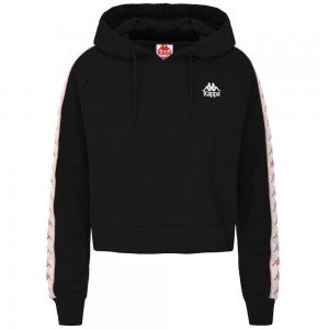 Women Kappa 222 Banda Fanaso Hoodie Black | 768291-EZL